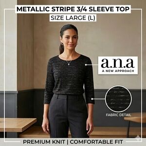 a.n.a Black and Gold Long Sleeve Top size large